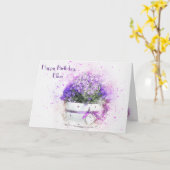 Vrouwelijke Bloemen waterverf Verjaardag Kaart (Gele Bloem)