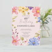 Vrouwelijke bloemenkrans 60e verjaardagsfeestje In Kaart (Staand voorkant)