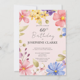 Vrouwelijke bloemenkrans 60e verjaardagsfeestje In Kaart