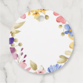 Vrouwelijke bloemenkrans verjaardag bedankjes labels (Achterkant)