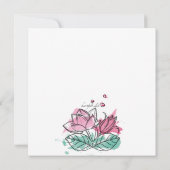 Vrouwelijke bloemensquare uitnodiging (Achterkant)