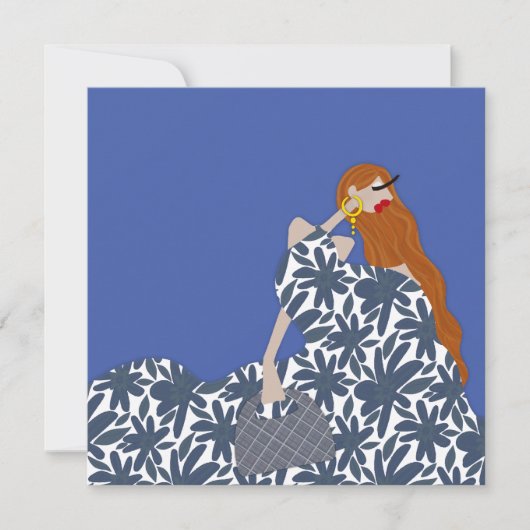 Vrouwelijke Bloementuin Partij Mode Illustratie Kaart (Voorkant)