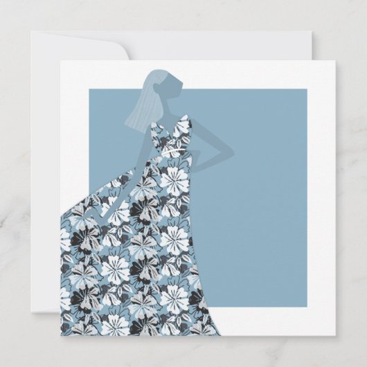 Vrouwelijke Bloementuin Partij Mode Illustratie Kaart (Voorkant)