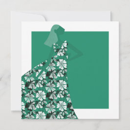 Vrouwelijke Bloementuin Partij Mode Illustratie Kaart