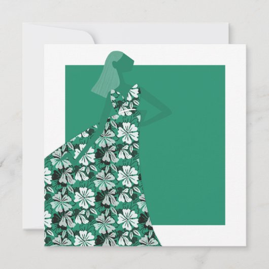 Vrouwelijke Bloementuin Partij Mode Illustratie Kaart (Voorkant)