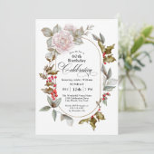 Vrouwelijke Bloemige Verjaardagsfeestje 60 jaar Kaart (Staand voorkant)