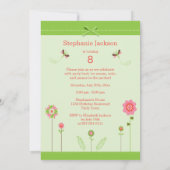 Vrouwelijke Bloemtuin Verjaardagsfeest Kaart (Achterkant)