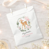 Vrouwelijke Blush Bloemen Hout Herten Baby shower Bedankzakje (Geknipt)