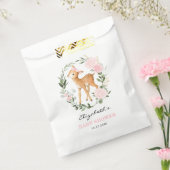 Vrouwelijke Blush Bloemen Hout Herten Baby shower Bedankzakje (Gezegeld)