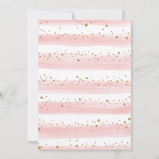 Vrouwelijke Blush Gold Elephant Baby shower per po Kaart (Achterkant)