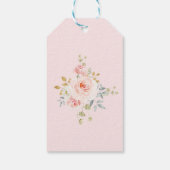 Vrouwelijke Blush Goud Waterverf Rozen Party Favor Cadeaulabel (Achterkant)