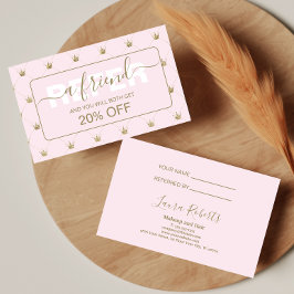 Vrouwelijke Blush Kroon Stijl Aanbevelingskaartje