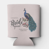 Vrouwelijke Blush Peacock Bride Squad Blikjeskoeler (Achterkant)