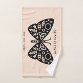 Vrouwelijke Blush Pink Black Butterfly Salon Spa Bad Handdoek (Handdoek)