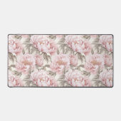 Vrouwelijke Blush Pink Peony Bloemenbureau Mat (Voorkant)