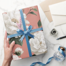 Vrouwelijke Blush Pioen Witte Bloem Motief