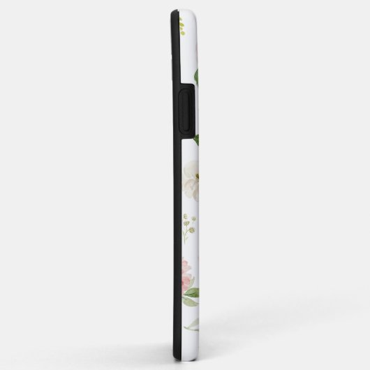 Vrouwelijke Blush Roses Patroon met Monogram Case-Mate iPhone Case (Achterkant/rechts)