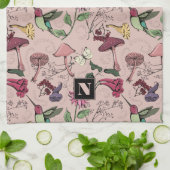 Vrouwelijke Blush Roze Bloemen Kolibrie Tuin Theedoek (Gevouwen)