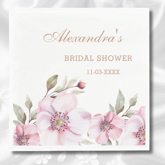 Vrouwelijke Blush Roze Bloemen Rozen Vrijgezellenf Servet