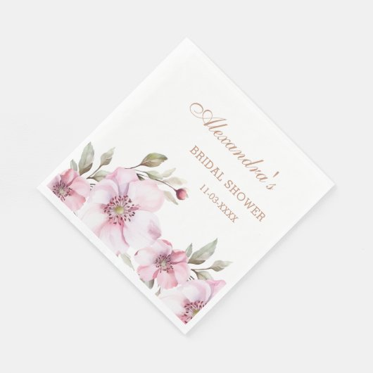 Vrouwelijke Blush Roze Bloemen Rozen Vrijgezellenf Servet (Hoek)