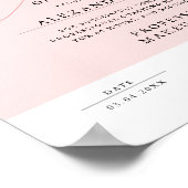 Vrouwelijke Blush Roze En Witte Certificaatondersc Poster (Hoek)