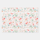 Vrouwelijke Blush Roze en Witte Waterverf Bloemen  Inpakpapier Vel (Voorkant 2)