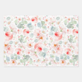 Vrouwelijke Blush Roze en Witte Waterverf Bloemen  Inpakpapier Vel (Voorkant)