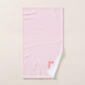 Vrouwelijke Blush Roze Minimalist Chique Monogram  Bad Handdoek (Handdoek)