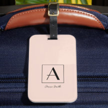 Vrouwelijke Blush Roze Monogram Eerste Script Chic