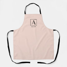 Vrouwelijke Blush Roze Monogram Eerste Script Chic