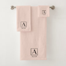 Vrouwelijke Blush Roze Monogram Initiaal Script Ch