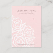 Vrouwelijke Blush Roze Rose Bloemen Sieraden Displ Visitekaartje (Voorkant)