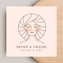Vrouwelijke Blush Roze Salon & Spa Referral Kaart