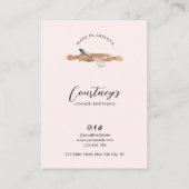 Vrouwelijke Blush Roze Waterverf Art Cookies Care Visitekaartje (Achterkant)