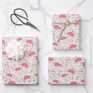 Vrouwelijke Blush Roze & Witte Waterverfrozen Inpakpapier Vel