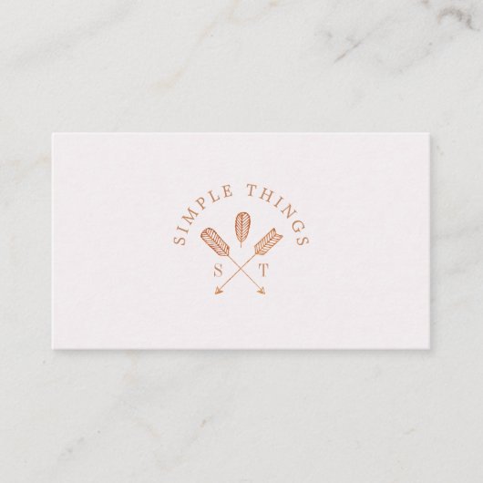 Vrouwelijke Boheemse Boho Arrow Crest & Monogram Visitekaartje (Voorkant)