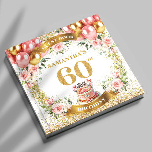 Vrouwelijke Boho 60e verjaardag Gastboek Petal Glo Gastenboek