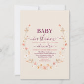 Vrouwelijke Boho Baby in Bloom Bloemendouche Kaart (Voorkant)