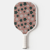 Vrouwelijke Boho bloempastel roze pickleball pedde Pickleball Paddle (Achterkant)