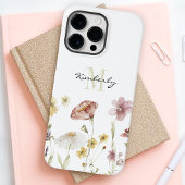 Vrouwelijke Boho Botanische Wildbloemen met Monogr Case-Mate iPhone Case