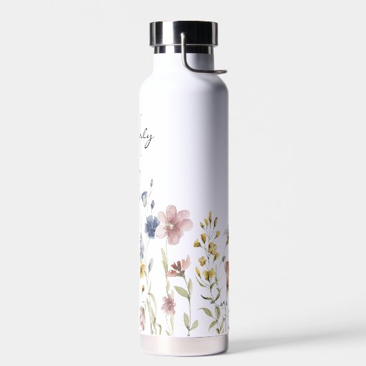 Vrouwelijke Boho Botanische Wildbloemen met Monogr Waterfles (Links)