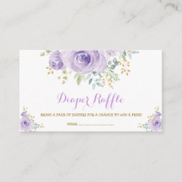 Vrouwelijke Boho Paarse Bloemen Lila Roos Baby sho Informatiekaartje