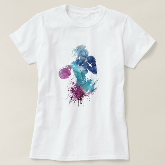 Vrouwelijke bokser t-shirt (Design voorkant)