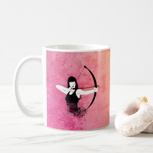 Vrouwelijke Boogschutter Koffiemok (Met donut)