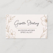 Vrouwelijke Botanische Schoonheid Microblading Visitekaartje (Voorkant)
