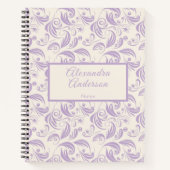 Vrouwelijke Botanische Violet verlaat Patroon Scri Notitieboek (Voorkant)