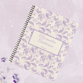 Vrouwelijke Botanische Violet verlaat Patroon Scri Notitieboek