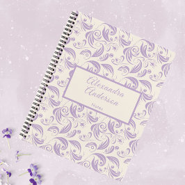 Vrouwelijke Botanische Violet verlaat Patroon Scri Notitieboek