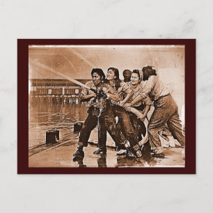 Vrouwelijke brandweerlieden Pearl Harbour 7 decemb Briefkaart