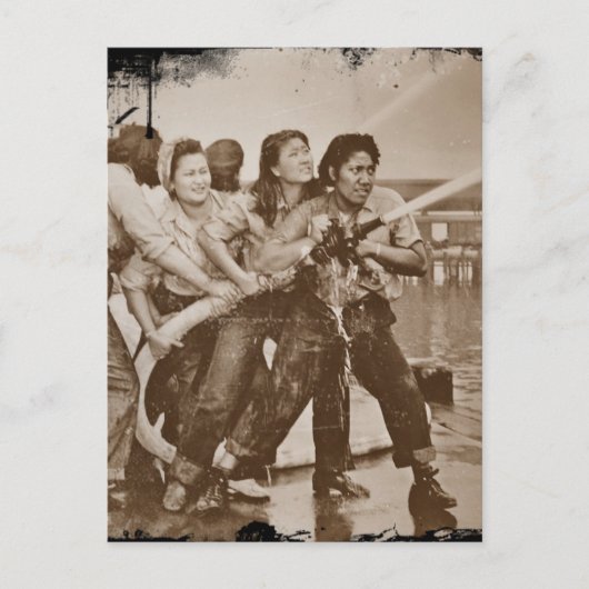 Vrouwelijke brandweermannen Pearl Harbour 7 decemb Briefkaart (Voorkant)